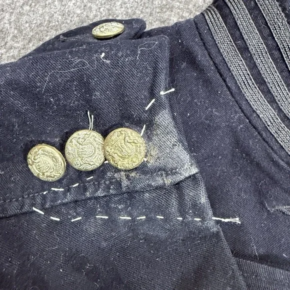 Ralph Lauren Polo Jeans Military Jacket Womens XS Black Brass Button Coat - Picture 10 of 16